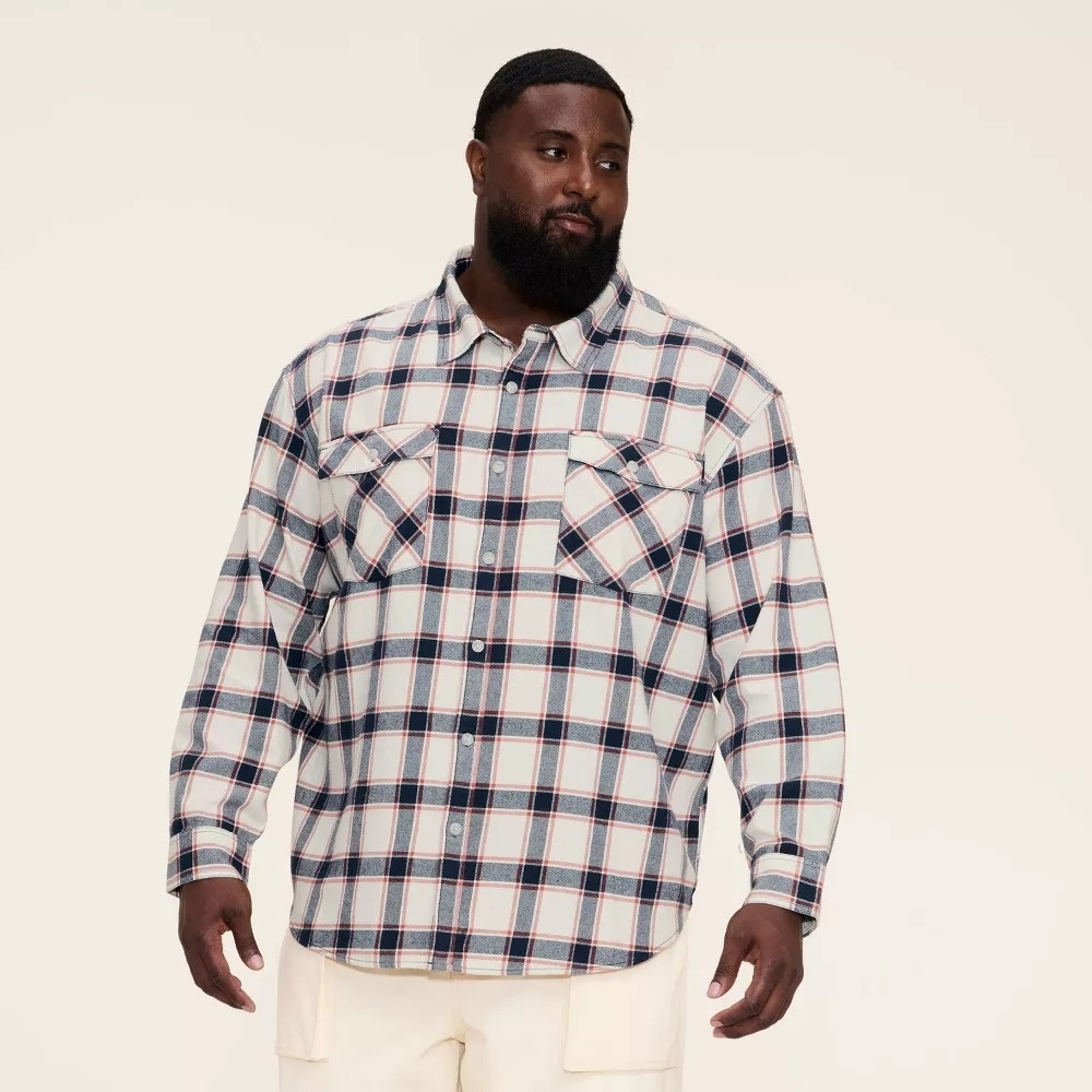 Woolrich Target Men's 2XLT 2 Extra Large Tall LS Plaid Flannel Button-Down Shirt